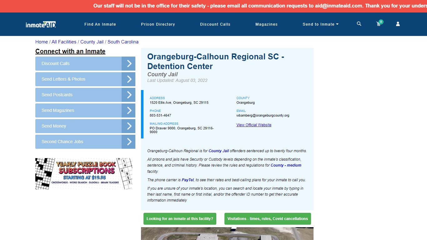 Orangeburg-Calhoun Regional SC - Detention Center