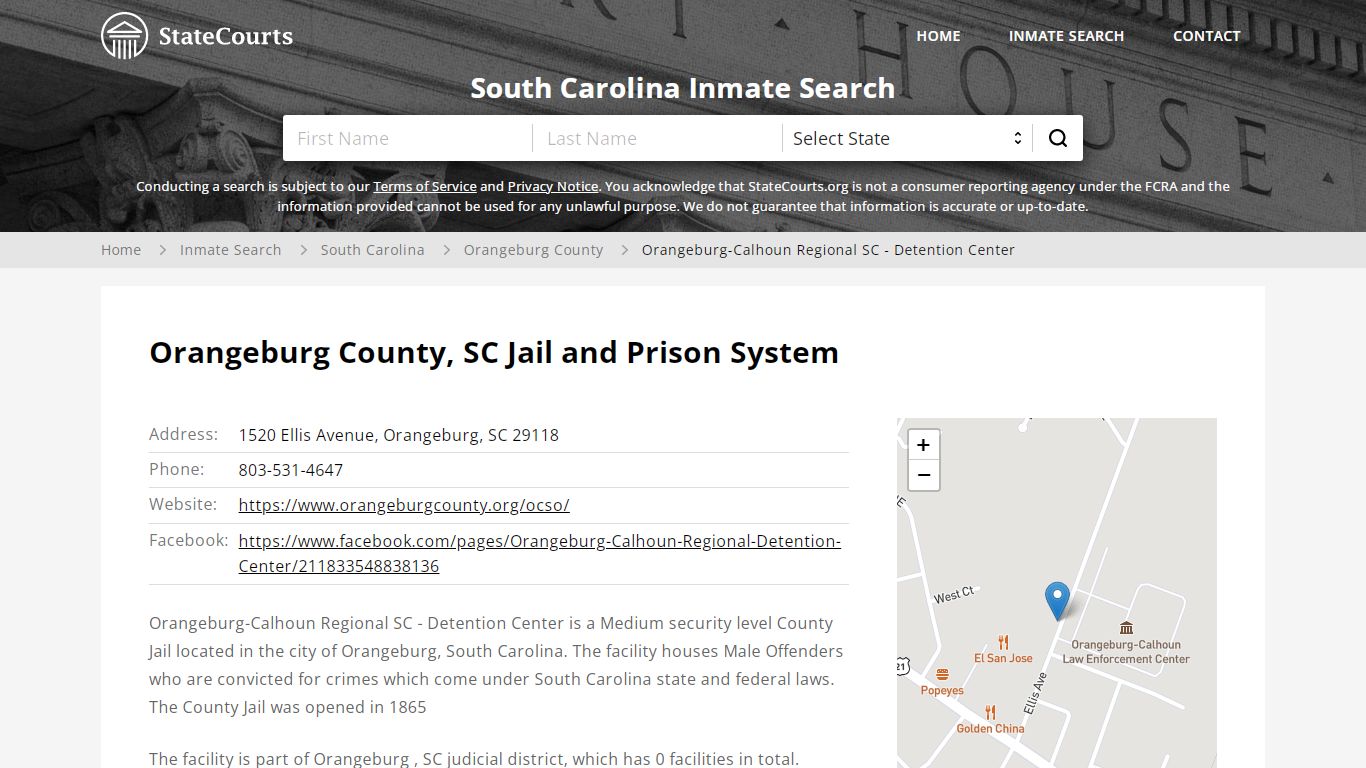 Orangeburg County, SC Jail and Prison System - State Courts